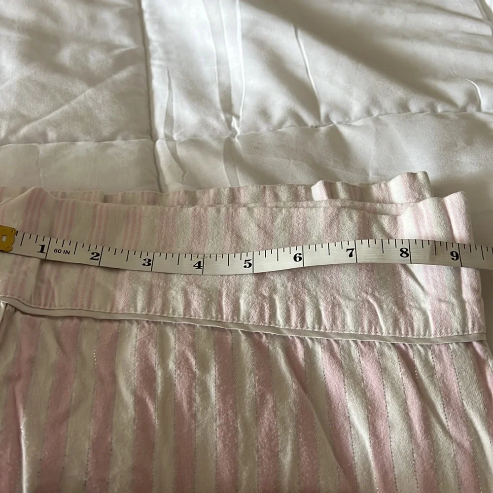 Victorias Secret XL Pajama Lounge Pants Pink & White Striped w/ Silver Thread - Picture 8 of 8